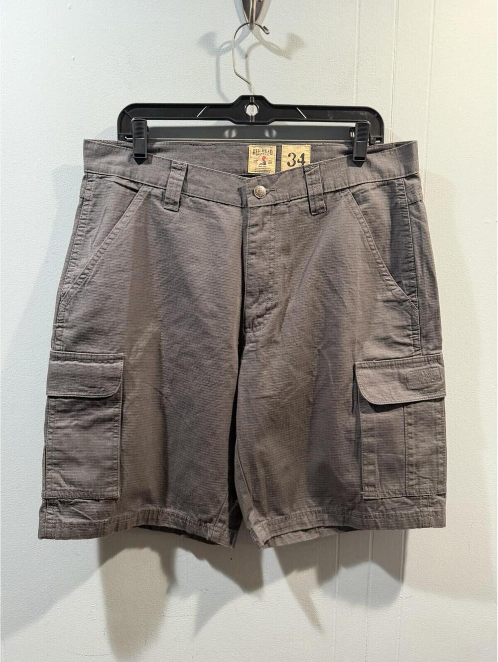 Mens Red Head Brand Co Cargo Short Size 34 Gray 100%Cotton